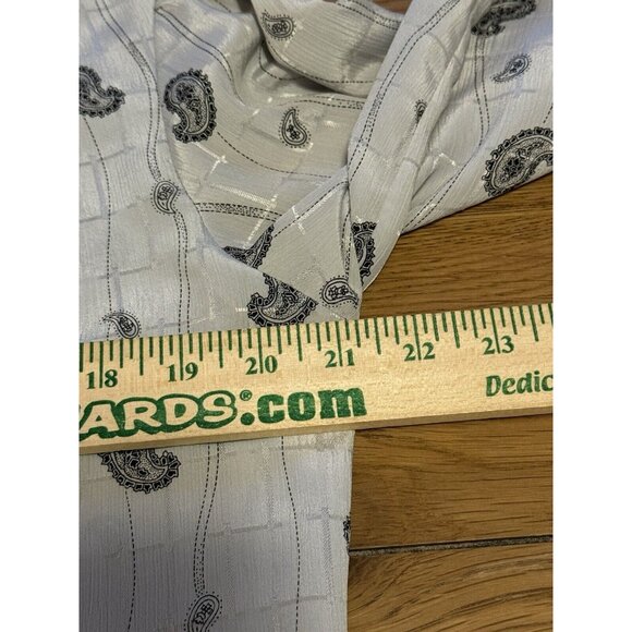 Judy Bond Blouse Paisley Sheer Size 12 Retro 70s 80's Buttons Designer Career - Picture 7 of 14
